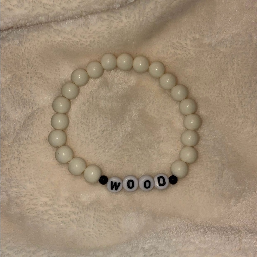 Handcrafted Taylor Swift inspired beaded White Bracelet with Letter Beads